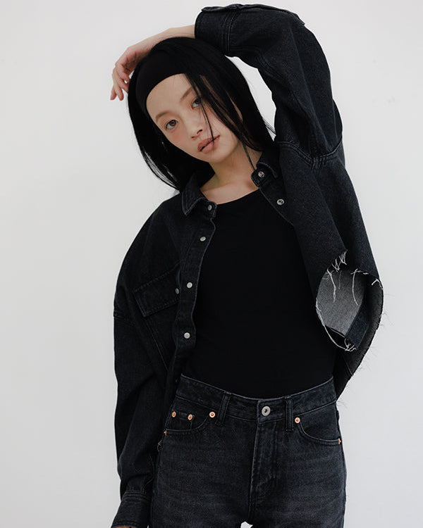 Short denim shirt jacket【W..×meg】 – Frames / W..