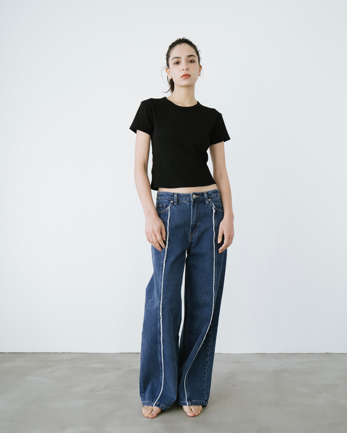 ジーンズ 「FVLMEN」remake side fringe line wide denim/リメイク 