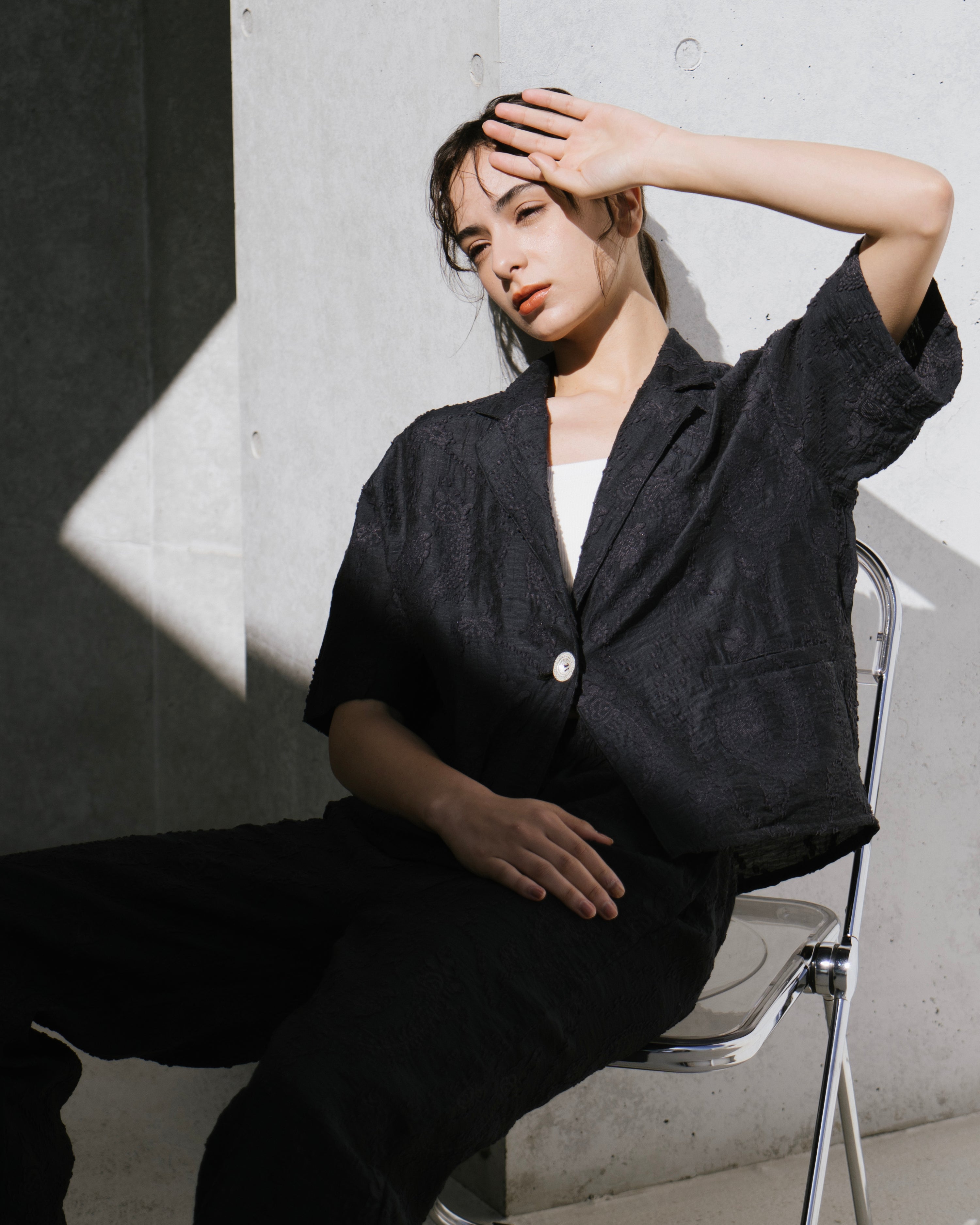 FRAMe WORK クロシェ風ニットパンツ She's Closet パンツ 「低身長向けサイズあり」クロシェ透かし