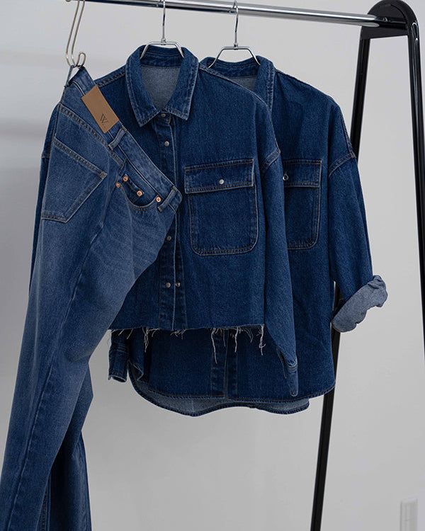 Short denim shirt jacket【W..×meg】 – Frames / W..